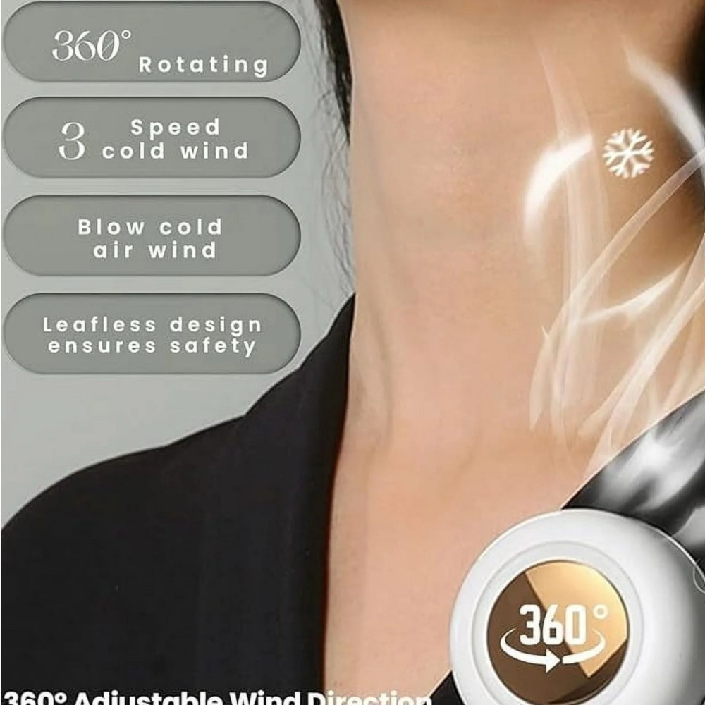 Portable Whirlwind Bladeless Fan Clip-On Fan - Picture 2 of 5